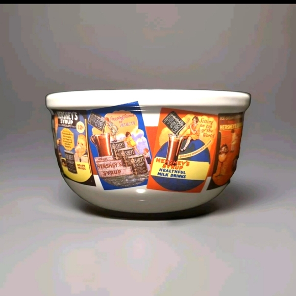 Hershey's Syrup Ceramic Cereal Soup Ice Cream Bowl Made By Houston Harvest - Picture 2 of 6